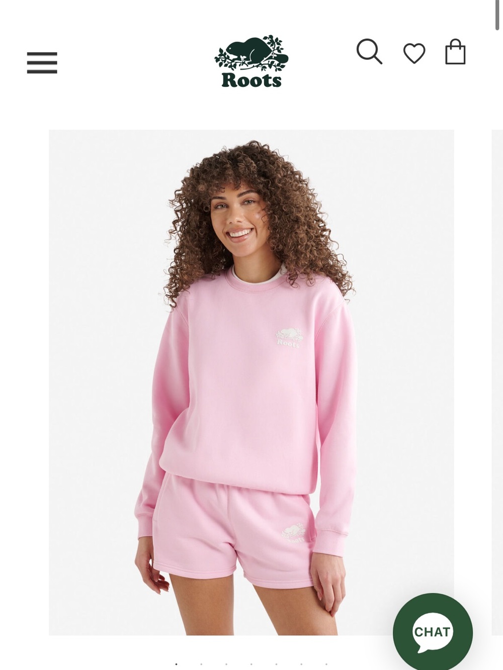 Roots Pink Crewneck Sweatshirt